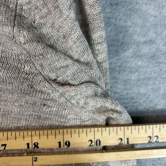 Cynthia Rowley Sweater M 100% Linen Cardigan Beige Heathered Capsule Minimalist - Picture 11 of 12